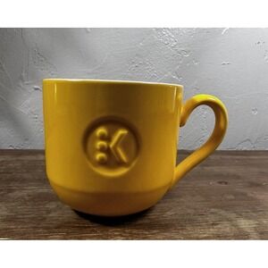 Keurig Signature Ceramic Coffee Mug Yellow Embossed Logo 14.5 oz